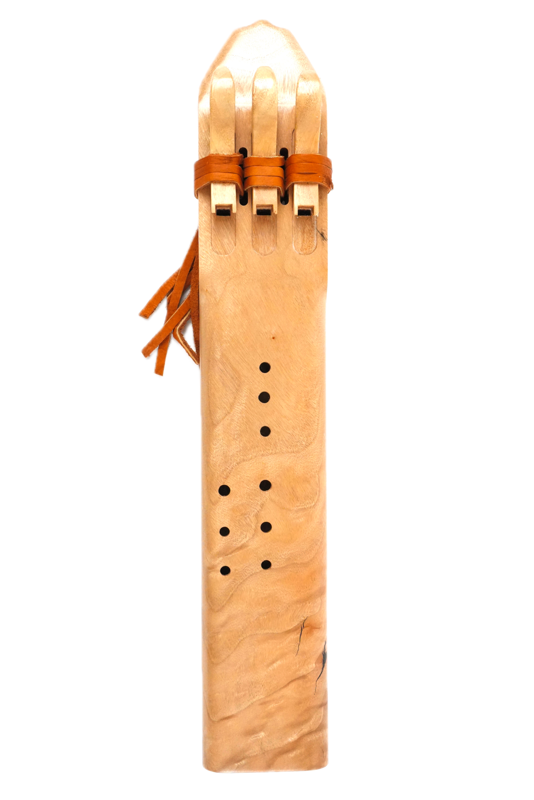 Native American Style Triple Drone Flute – Camphor – Key of E — handcrafted Native American style flute by Elemental Flutes